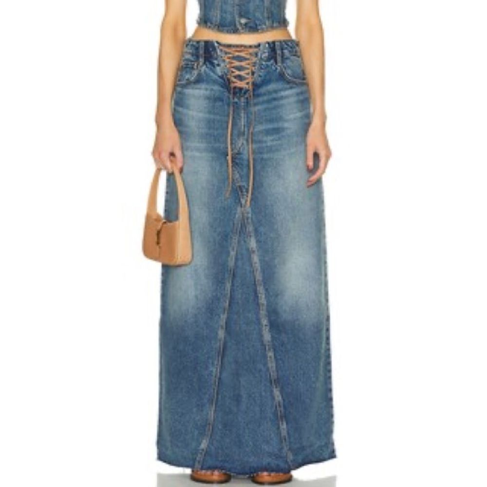 NWT GRLFRND Indira Laced Maxi Skirt in Nashville Wash | Size 26